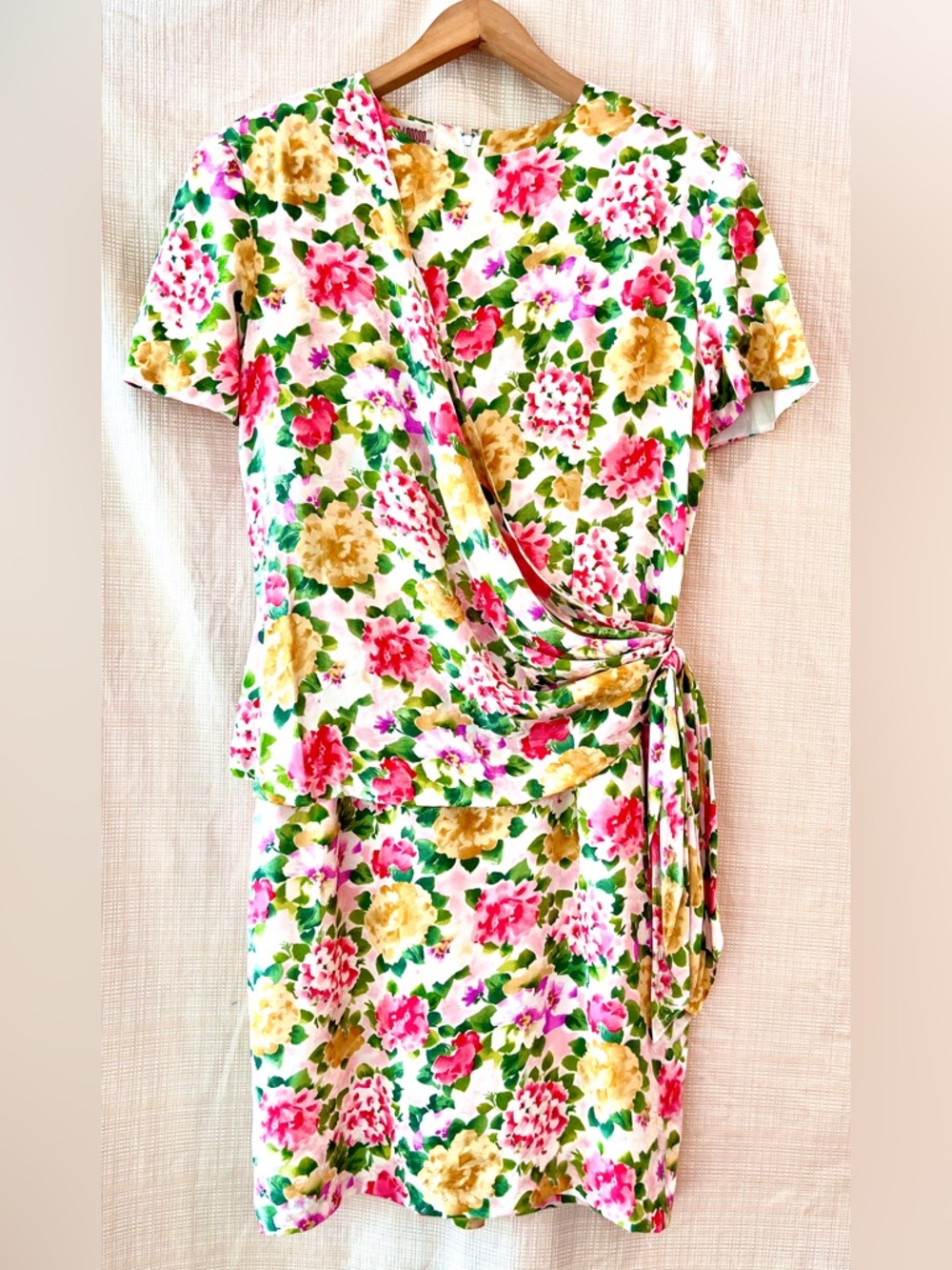 Vintage 80s Silk Floral Dress Romantic Decadent SilkTwee Croquette Fairy